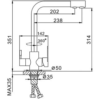 Смеситель для кухни Frap F4348 Сатин